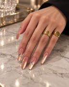 Champagne Muse | Golden Shimmer | Long Coffin - Press-On Nails