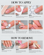 Mimo Beauty illustrated guide to applying and removing press-on nails